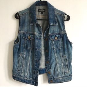 J.Crew Indigo Denim Vest in Workwear Wash size M